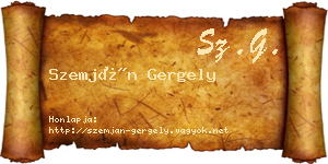 Szemján Gergely névjegykártya
